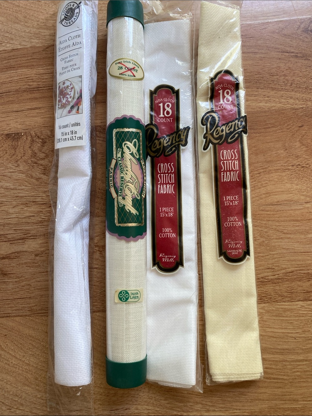 Mixed lot Cross Stitch Fabric Bundle in White & Cream NWT